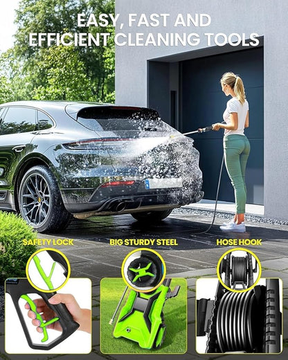 5000PSI Pressure Cleaner 4.0 GPM Adjustable Pressure,4.0 GPM Power Cleaner with Foam Cannon,4 Nozzles,33FT Hose and 500ml Soap Bottle for Home/Cars/Driveways/Patios/Fences(Blue)