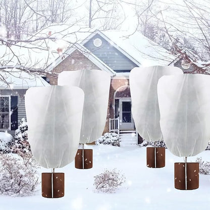 Plant Covers Freeze Protection – 50" × 75" Reusable Plant Protector Bag with Drawstring and Zipper for Plants Trees Shrub, Frost Jacket Warm Blanket for Freeze Frost Protection Season Extension