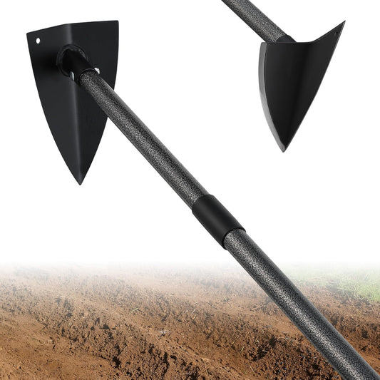 Professional Triangle Hoe with Detachable Shaft - Extra Wide 9.5" Sharpened Blade for Farm/Garden, 15"-71" Adjustable Stainless Steel Pole
