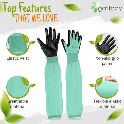 Gastody™ Long Sleeve Gardening Gloves Women and Men - Long Cuff Garden Gloves, Multipurpose Heavy Duty Outdoor and Indoor