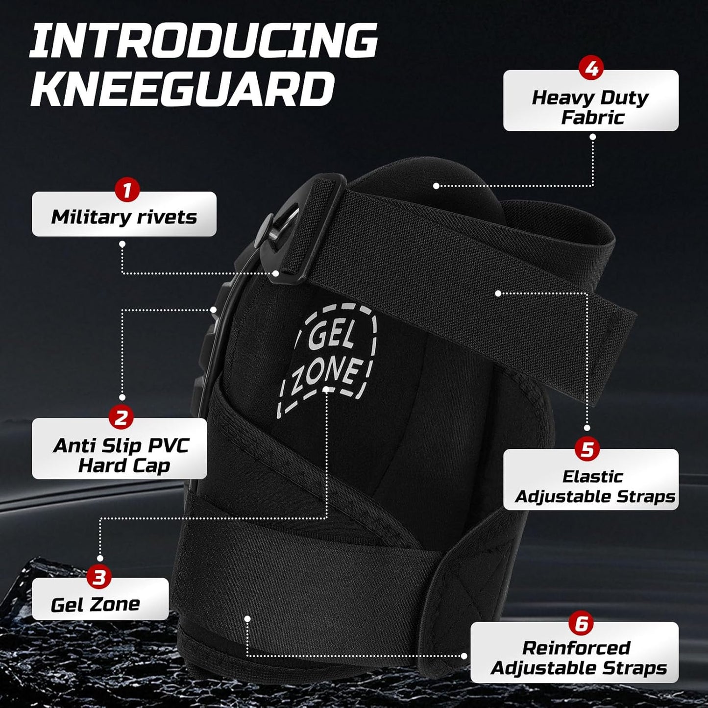 Gel Knee Pads for Work, Professional Knee Pads for Men Women with Soft Foam, Heavy Duty Cap, Adjustable Straps, Quick-Fasten Buckle for Construction, Gardening, Welding, Roofing, Cleaning
