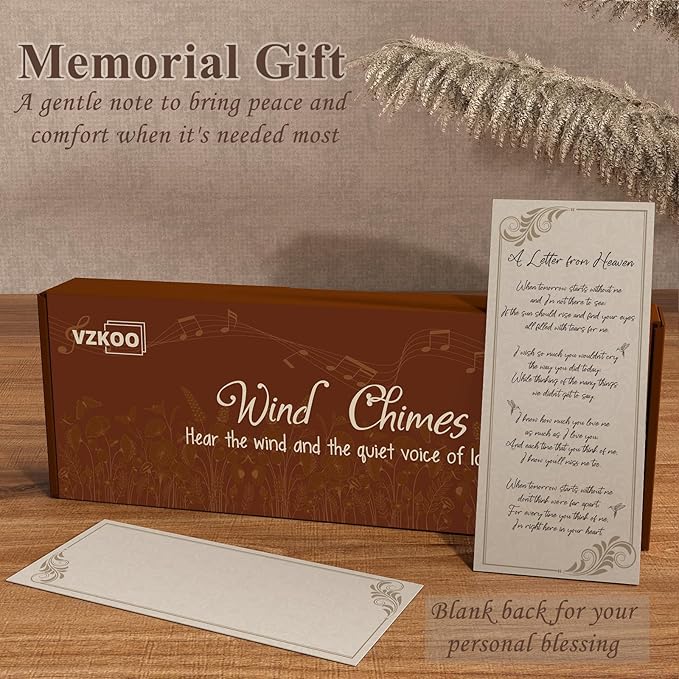 Memorial Gifts for Loss of Mom, 36" Sympathy Wind Chimes for Loss of Mother, WindChimes in Memory of a Loved One, Remembrance/Condolence/Bereavement Gifts in Memory of Mom