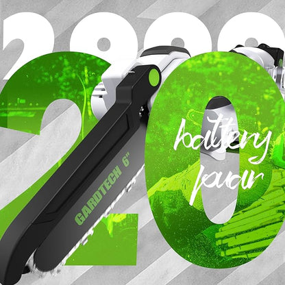 Gardtech Mini Chainsaw Cordless 6 Inch - Portable Electric Chainsaw Cordless Battery Powered, Handheld Small Chain Saw with 2-side Security Lock [Southpaws Friendly] for Wood Cutting, Pruning Branches