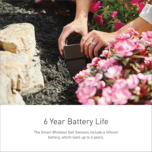 Moen 16-Zone Smart Sprinkler Controller, Wi-Fi Connectible Smart Irrigation System with Automatic Water Timer, WICNT016G1USA with 16 Moen Smart Wireless Soil Sensor