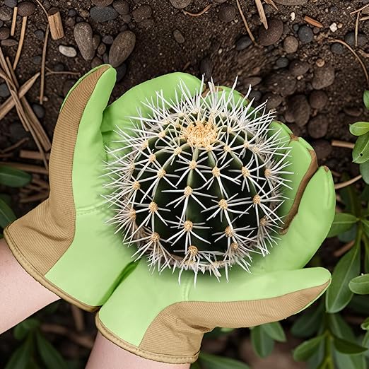 Gardening Gloves, Garden Gloves for Women and Men, Thorn Proof Working Gloves, Durable Leather Work Garden Gloves for Yard & Outdoor Work, Green, XL