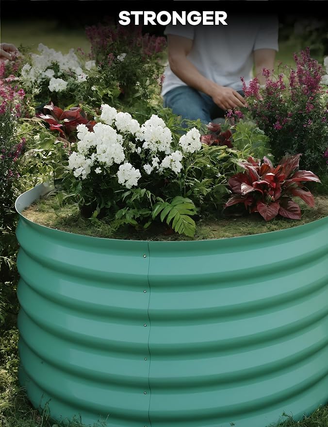 2 Pcs Raised Garden Beds Outdoor 10x4x1.5 ft - Galvanized Steel Planter Box for Vegetables, Flowers, Rust-Resistant Garden Box, Easy Assembly Raised Beds, Durable Planters for Outdoor Plants, Green