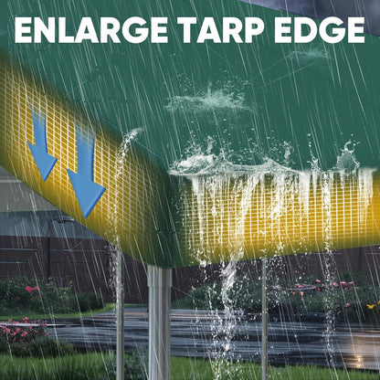 Quictent 10x20 ft Heavy Duty Carport Canopy Galvanized Car Tent Outdoor Garage Boat Shelter with Reinforced Structure, with Hanging Edge - Green