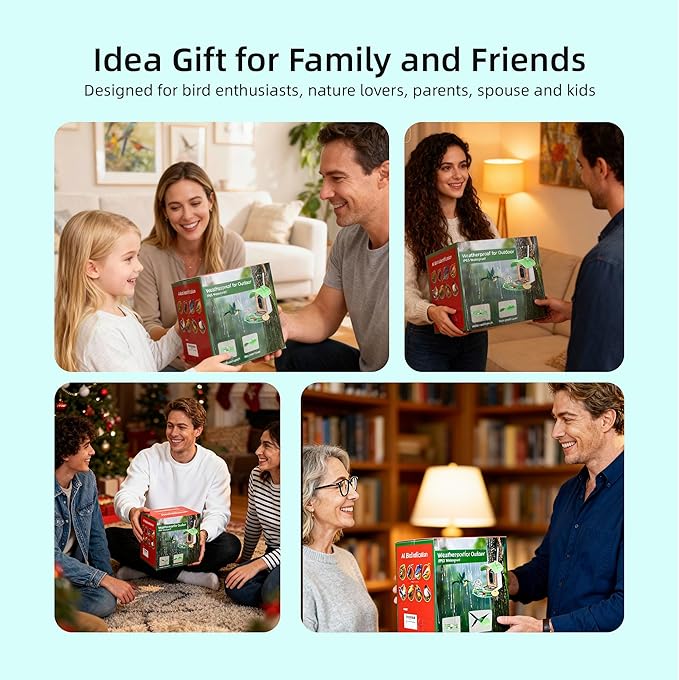 Bird Feeder with Camera, Smart Bird Cam with AI Identify BirdSpecies, Auto Record BirdVideo, Instant Notifications, 2K Video Live Stream Camera with Solar Panel for Birds Lover (Green)