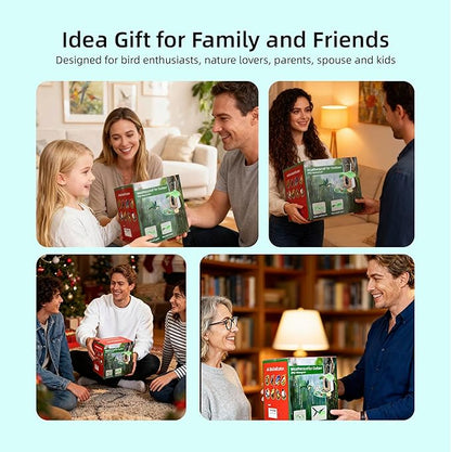 Bird Feeder with Camera, Smart Bird Cam with AI Identify BirdSpecies, Auto Record BirdVideo, Instant Notifications, 2K Video Live Stream Camera with Solar Panel for Birds Lover (Green)