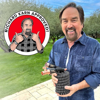 Pocket Hose Copper Bullet Expandable Garden Hose 50 FT w/10 Pattern Thumb Spray Nozzle AS SEEN ON TV 650psi 3/4 in Patented Lead-Free Ultra-Lightweight Solid Copper Anodized Aluminum Fittings No-Kink