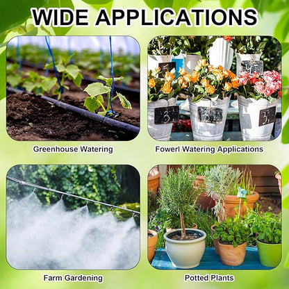 30 Pcs 1/4" Drip Irrigation Tee Connectors for Tube Quick Connect Parts Fittings for 1/4 Inch(6.35mm) Irrigation Tubing or Sprinkler(Black,Misting Nozzle)