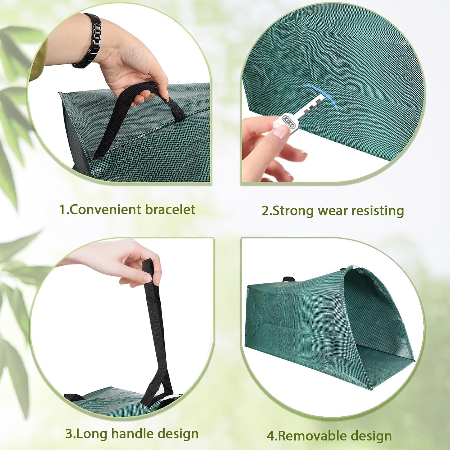 Leaf collector leaf scoop,Foldable yard waste bag,Extra large lawn bags leaf bags,Heavy leaf pick up tools leaf loader,Reusable yard garden bags for leaves lawn trash (200L)