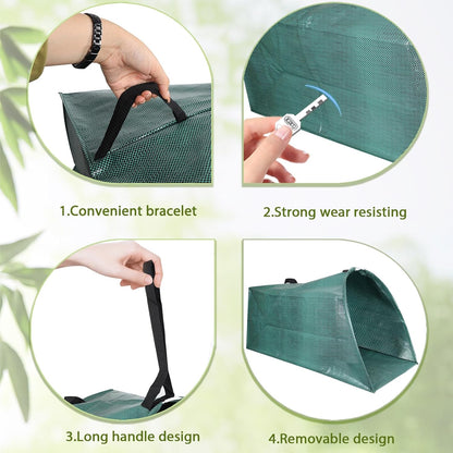 Leaf collector leaf scoop,Foldable yard waste bag,Extra large lawn bags leaf bags,Heavy leaf pick up tools leaf loader,Reusable yard garden bags for leaves lawn trash (200L)