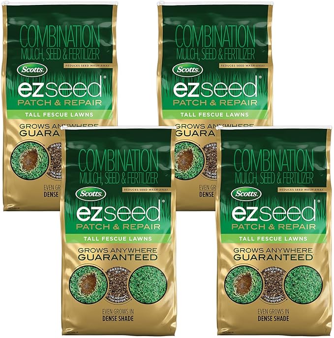 Scotts EZ Seed Patch & Repair Tall Fescue Lawns, Combination Mulch, Seed and Lawn Fertilizer, 10 lbs. (4-Pack)