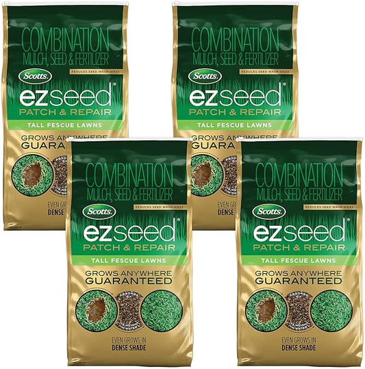 Scotts EZ Seed Patch & Repair Tall Fescue Lawns, Combination Mulch, Seed and Lawn Fertilizer, 10 lbs. (4-Pack)