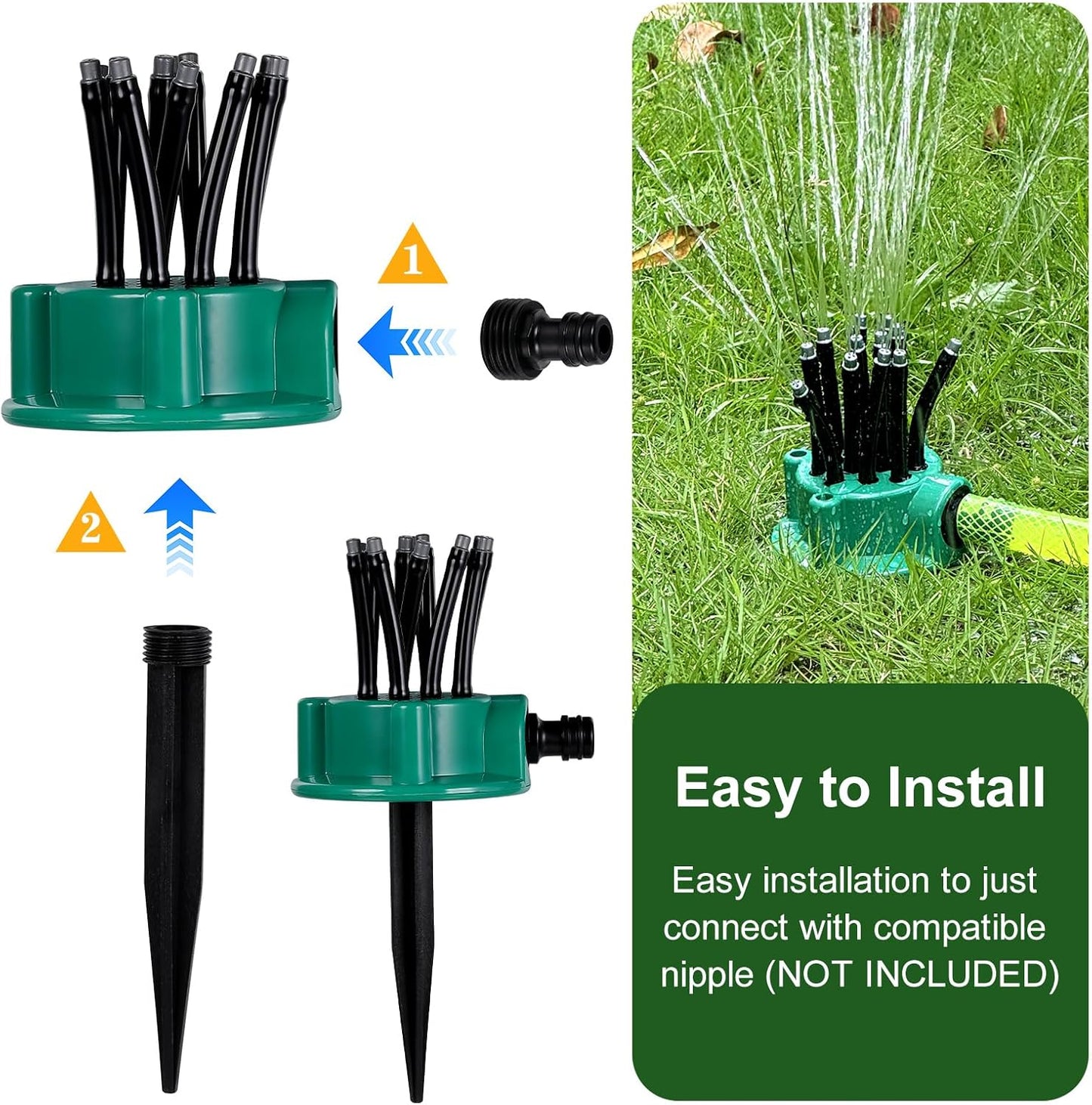 360 Degree Adjustable Garden Sprinkler Lawn Sprinklers for Yard Water Sprinkler for Lawn Flexible Angle Control Ideal for and Vegetable Garden Efficient Irrigation System (2)