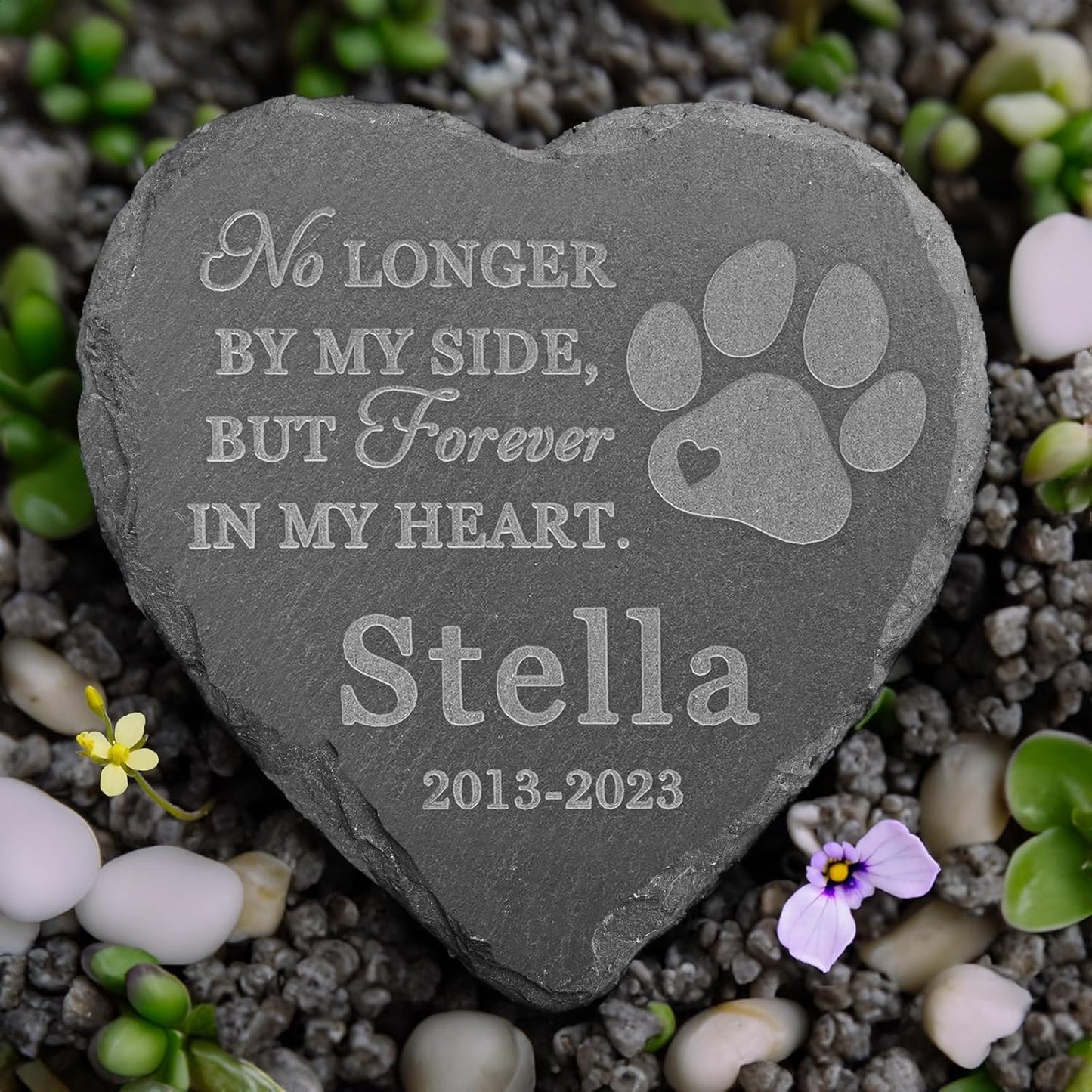 Loss of Dog Memorial Stones - Personalized in Memory of Dog Gifts - Pet Loss Gifts - Cat Memorial Gifts - Personalized Pet Sympathy Tombstone - Paw Print Memory Headstone - 4*4 Inches Memorial Stone