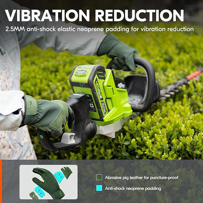 Vgo... 1-Pair Ladies' Synthetic Leather Gardening Gloves, Puncture-proof, Thornproof, Durability & Anti-shock Work Gloves, Touchscreen (Size S, Green, SL7471)