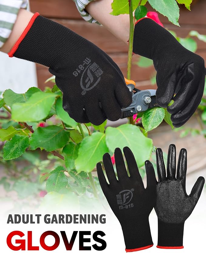 Honeydak 36 Pairs Gardening Gloves for Men Women Breathable Rubber Coated Garden Gloves