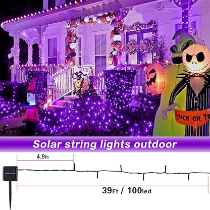6 Pack Solar String Lights Outdoor, 600 LED Extra-Long 236 FT Solar Lights Outdoor with 8 Lighting Modes, IP65 Waterproof for Halloween, Garedn, Xmas, Balcony, Wedding, Party (Purple)