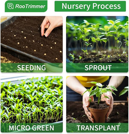 Growing Trays, 1020 Plant Nursery Trays Heavy Duty Seed Starter Flat Seedling Tray for 72/128 Cell Plug Tray Transplant Growing Microgreens (21"×11", 10 Pack, 1.6" Deep, Without Holes)