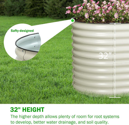 BPS 2-in-1 Metal Raised Garden Bed, 5.3x2.7 FT Galvanized Planter Raised Beds for Vegetables, Flowers 31'' Extra Tall