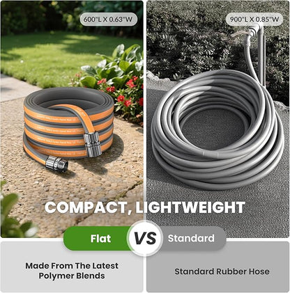 Giraffe Tools Garden Hose 5FT, 5/8" Lightweight Lay Flat Water Hose, Custom Length, Flexible, Leakproof Hybrid Hose Pipe with Male to Female Fitting