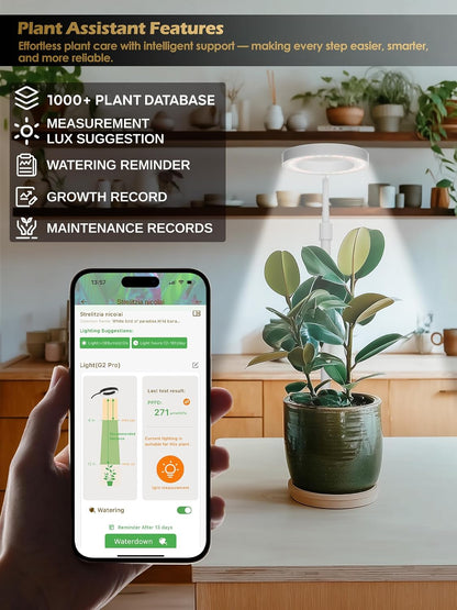 Grow Light with Stand, LED Plant Light for Indoor Plants, Full Spectrum Grow Lamp, Adjustable Height (White, 12W)