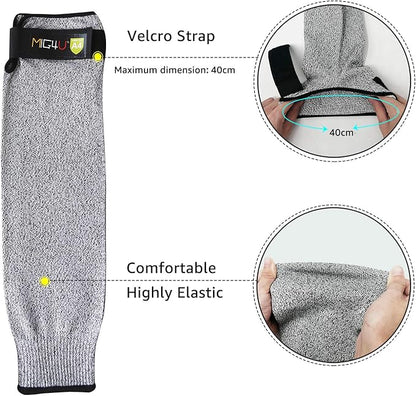 MIG4U 1 Pack Cut Resistant Sleeve Safety Protection Arm Guards No Thumb Shot, Adjustable fit for Men and Women Yard Work,Construction,Farm,Gardening 18 inches