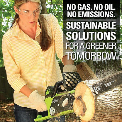 Greenworks 40V 16" Brushless Cordless Chainsaw (Great For Tree Felling, Limbing, Pruning, and Firewood / 75+ Compatible Tools), Tool Only