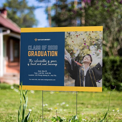 Personalized 18x24" Yard Signs, Double Sided Printing, Metal Stake Included, by Legit Fast Printing (20pk)