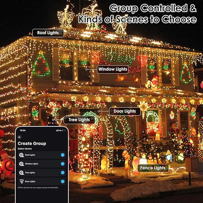 YIQU Smart Color Changing Halloween Lights, 66 FT 200 LED RGB Christmas String Lights with Remote App Control & Timer, Music Sync Multiple Modes Twinkle Light Waterproof Indoor Outdoor Decor