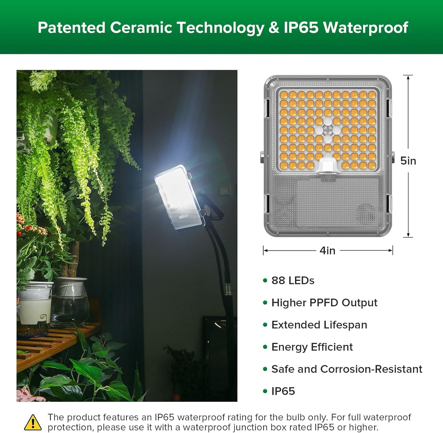 SANSI Grow Lights for Indoor Plants, Dimmable 45W Plant Lights for Indoor Growing, 88 LEDs Full Spectrum Plant Grow Light Adjustable Tripod Stand 33-58 Inches, Auto On/Off Timer with Remote Control