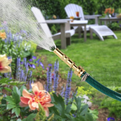 Biswing Brass Hose Nozzles, Heavy-Duty Brass Adjustable Twist Hose Nozzle, 2 Pack (4"), VI3432