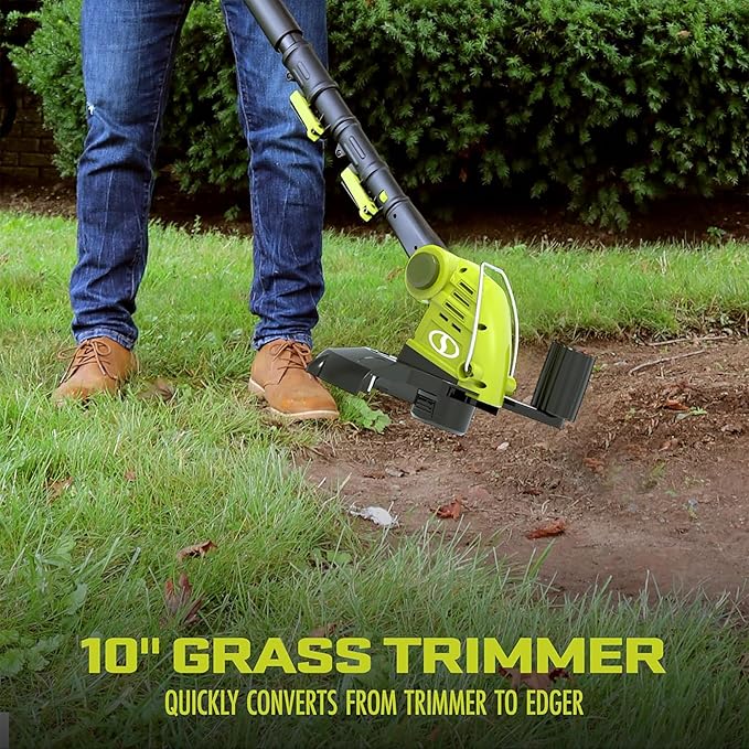 Sun Joe 24V IONMAX Cordless Lawn Care System, Grass and Hedge Trimmer Outdoor Combo Power Tool Kit with 8” Pole Saw, Batteries, and Charger, GTS4002C