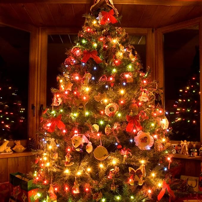 Connectable 200 LED String Lights Indoor Outdoor, 66FT Multicolor Christmas Lights Waterproof, 8 Modes with Timer, Twinkle Fairy Lights Plug in Clear Wire for Christmas Tree, Bedroom, Classroom Decor