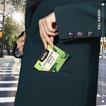 Teenitor Oil Blotting Sheets for Face, 400 Sheets Green Tea Oil Absorbing Sheets Blotting Paper for Oily Skin, Oil Absorbent Pads Face Oil Wipes Oil Sheets for Women, Oil Control Film Large 10cmx7cm