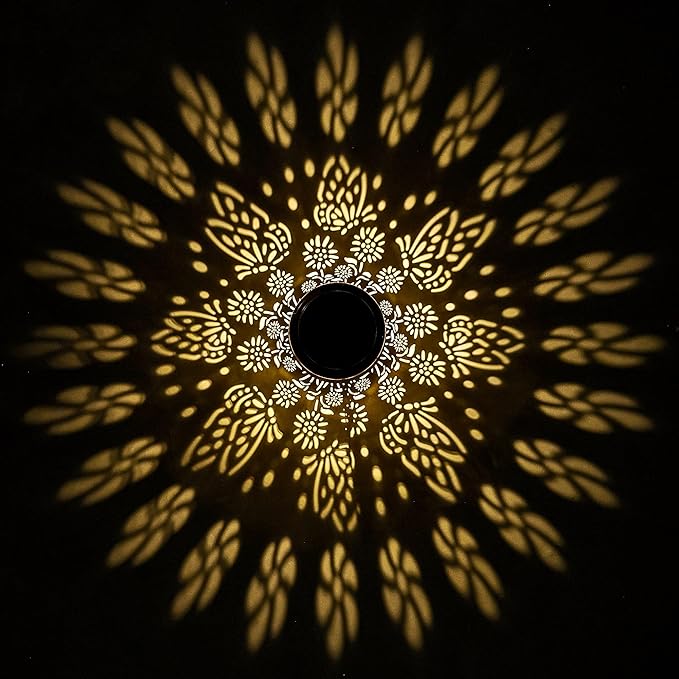 Brizled Butterfly Solar Lantern Lights 2 Pack, Warm White Christmas/Birthday Gift for Women Mom Grandma, Waterproof Hanging Solar Butterfly Lights, LED Lanterns for Garden Patio Path Tabletop Decor