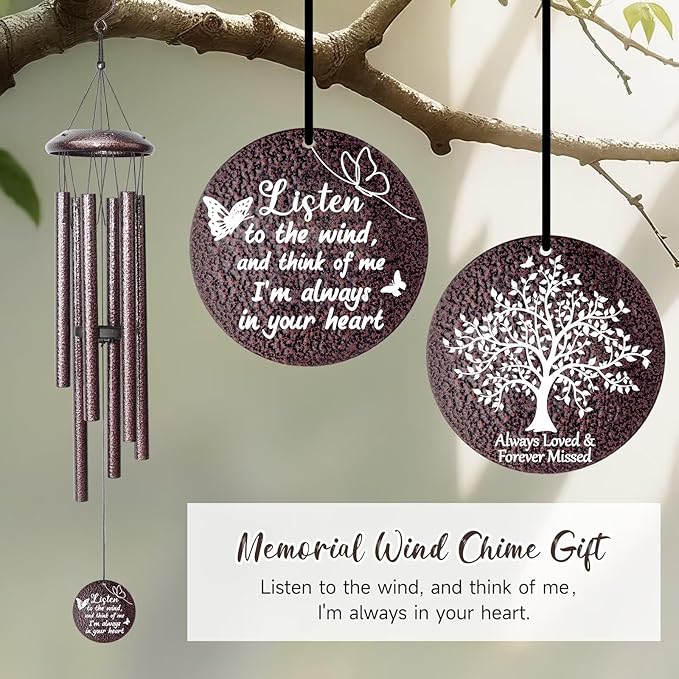 Memorial Gifts for Loss of Love one, 25''Memorial Wind Chimes Sympathy Gifts, Bereavement, Condolence, Remembrance Gifts,Windchimes in Memory of Love one