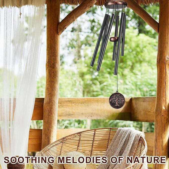 Wind Chimes for Outside, Vintage Tree of Life Deep Tone Wind Chime Outdoor Clearance, Memorial/Festivals/Birthday Gift for Mom Dad Women Grandma, Garden Porch Patio Decor (32" Tree of Life)