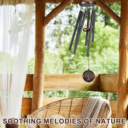 Wind Chimes for Outside, Vintage Tree of Life Deep Tone Wind Chime Outdoor Clearance, Memorial/Festivals/Birthday Gift for Mom Dad Women Grandma, Garden Porch Patio Decor (32" Tree of Life)