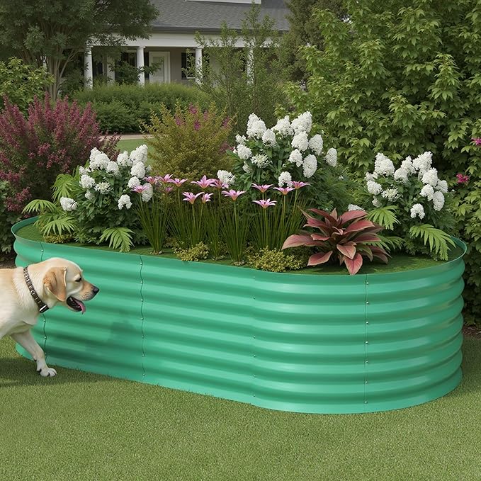 6x3x2 ft Galvanized Raised Garden Bed Outdoor, 24 in Tall Metal Planter Box for Flowers Herbs Vegetables, Rust-Resistant Raised Garden Beds for Gardening, Easy Assembly Outdoor Garden Box & Planters