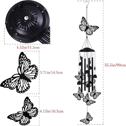 Outdoor Butterfly Wind Chimes Decorate, Memorial Wind Chimes, Wind Catcher, Mobile Butterfly Wind Bells for Home, Yard, Tree, Patio, Garden Decor, Gifts for Butterfly Lovers, Festival Gifts for Mom