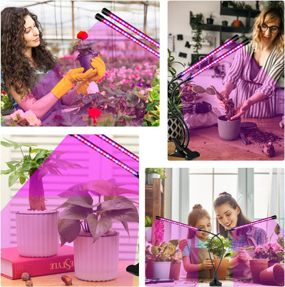 Grow Lights for Indoor Plants, Full Spectrum LED Plant Lamps with Clips and 3m Cables for Seeding Growing(2 Pack)