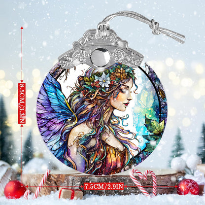 Stained Glass Suncatcher, Jocidea Fairy Ornament, Christmas Ornaments, Holidays Ornaments, Christmas Tree Decor, Fairy Decor for Home, Fairy Gifts