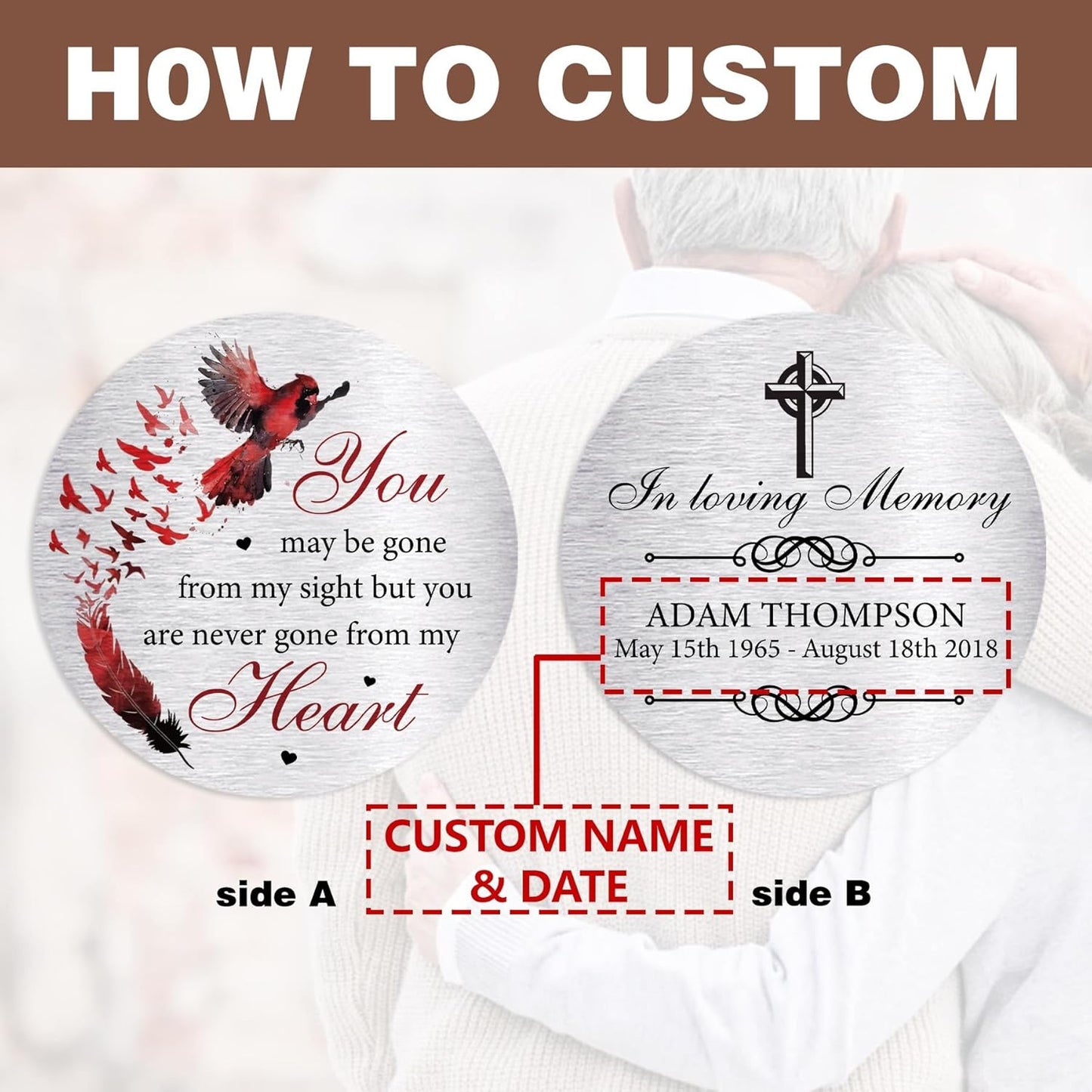 Personalized 36" Bereavement Wind Chimes for Outside, Memorial Gift in Remembrance of a Loved One, Sympathy Gift for Loss of Mother Father Husband, Garden Patio Decor