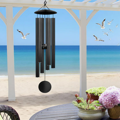 Large Memorial Wind Chimes, 47'' Deep Tone 6 Heavy Tubes Soothing Tones Windchimes for Outside Garden Patio Hanging Decor, Sympathy Gifts, Memorial Wind Chime Best Gift for Mom Women Grandma Neighbors