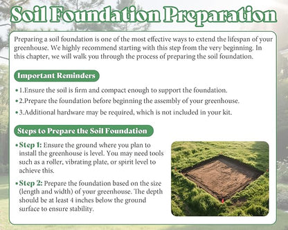 AMERLIFE 44x10x7.5 FT Tunnel Greenhouse for Outdoors, Extra Large Walk in Greenhouse with Galvanized Steel Frame, Premium PE Cover & Film Clips, Swing Door, Green