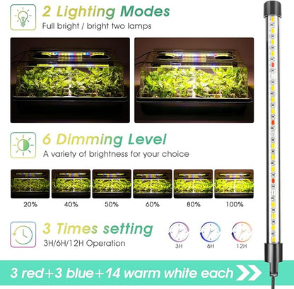 Seed Starter Tray with Grow Light, 96-Cell Seed Starter Kit, Seedling Starter Trays with Humidity Domes, Automatic Timer, Adjustable Light Indoor Gardening Plant Germination Trays