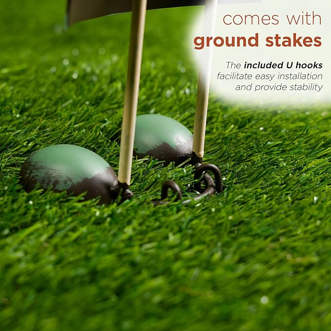 Alpine Corporation - 19" Tall Outdoor Garden Gnome Yard Decoration - Metal Statue with Hear No Evil Expression - Durable, Weatherproof Lawn Sculpture for Patio, Deck, Yard